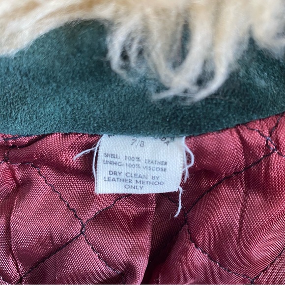 Vintage Suede Jacket w/ Fur Collar 🌲Forest Green, Buttoned, Penny Lane Style😍 - Picture 9 of 16